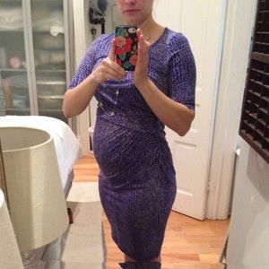 Seraphine Fitted Print Maternity Dress Size 4